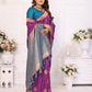 Vedant Vastram Soft Litchi Silk Banarasi Silk Saree - Purple | Swadesiicart