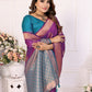 Vedant Vastram Soft Litchi Silk Banarasi Silk Saree - Purple | Swadesiicart