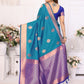 Vedant Vastram Soft Litchi Silk Banarasi Silk Saree - Rama | Swadesiicart