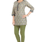 Snehal Creations Pretty Pastle Variyali Green Rayon Short Kurti Tunic Top - Swadesiicart