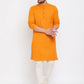 Even Apparels Pure Cotton Men's Kurta With Band Collar in Yellow Color | Swadesiicart