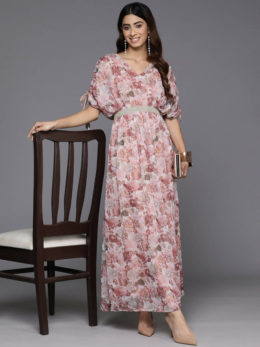 Ahalyaa Women's Traditional wear Dress - Brown | Swadesiicart