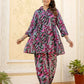 Yufta Multi Leaf Print Cotton Co-Ord Set - Swadesiicart