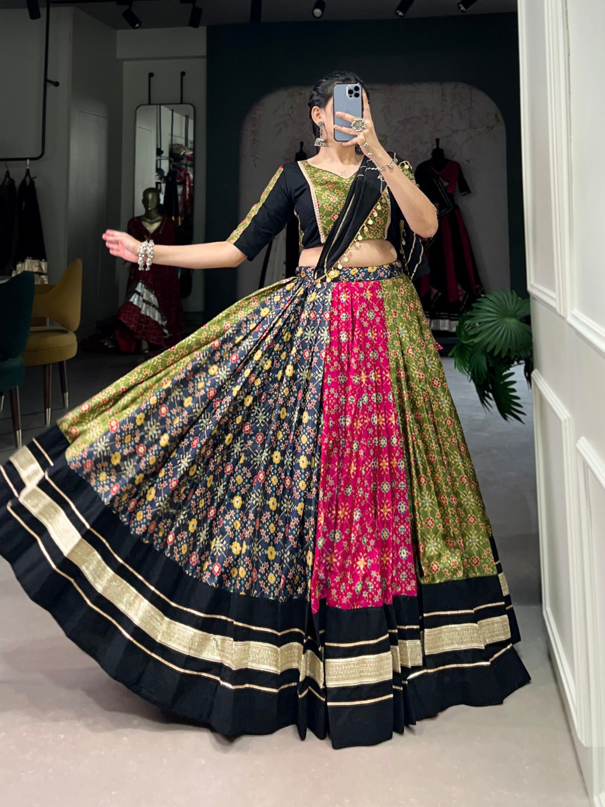 Lorenvalley Dola Silk And Pure Cotton with Dola Silk And Pure Cotton Lehenga Choli | Swadesiicart