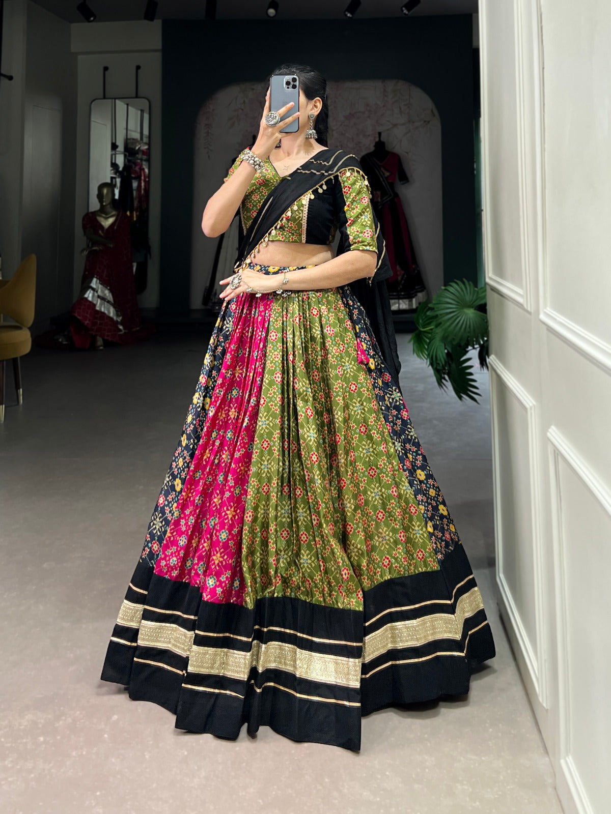 Lorenvalley Dola Silk And Pure Cotton with Dola Silk And Pure Cotton Lehenga Choli | Swadesiicart
