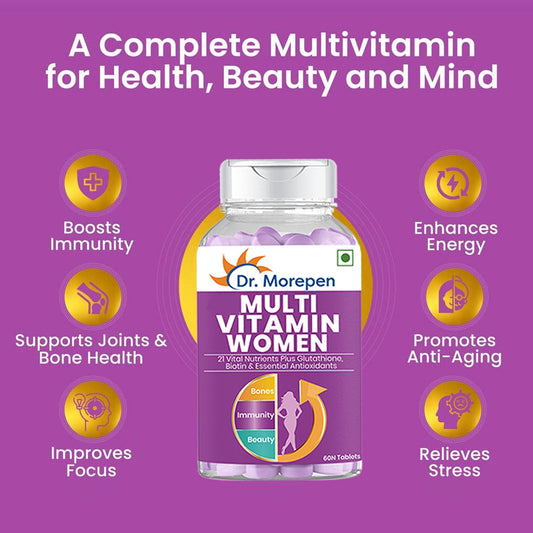 Dr Morpen Iron & Zinc + Multivitamin Women Tablets Combo | Swadesiicart