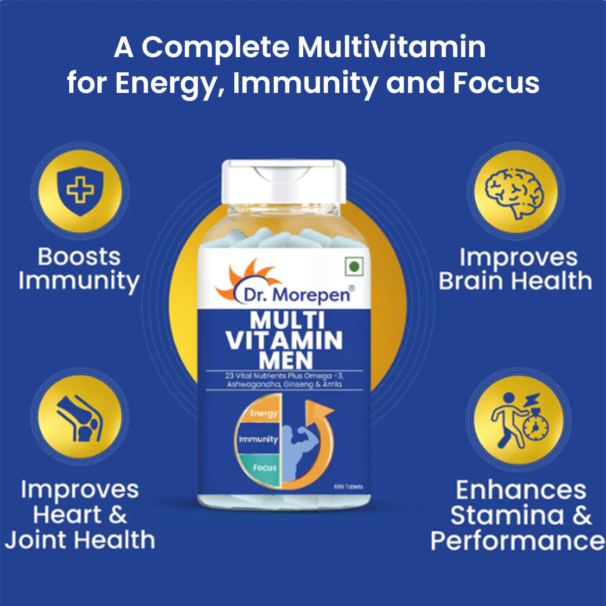 Dr Morpen Iron & Zinc + Multivitamin Men Tablets Combo | Swadesiicart