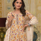 Yufta Mustard Leaf Print Zari Work Anarkali Kurta Trouser With Dupatta Set - Swadesiicart