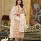 Yufta Mustard Leaf Print Zari Work Anarkali Kurta Trouser With Dupatta Set - Swadesiicart