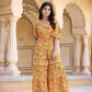 Yufta Mustard Printed Jumpsuit - Swadesiicart