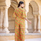 Yufta Mustard Printed Jumpsuit - Swadesiicart