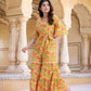 Yufta Mustard Printed Jumpsuit - Swadesiicart