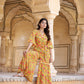 Yufta Mustard Printed Jumpsuit - Swadesiicart