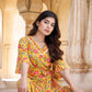 Yufta Mustard Printed Jumpsuit - Swadesiicart
