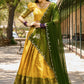 Lorenvalley Mustard Kanjivaram Silk Zari Weaving Lehenga Choli with Dupatta | Swadesiicart