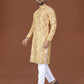 Anaita Yellow Lucknowi Silk Straight Kurta