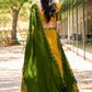 Lorenvalley Mustard Kanjivaram Silk Zari Weaving Lehenga Choli with Dupatta | Swadesiicart