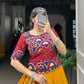Lorenvalley Pure Cotton Mustard Plain With Gota Patti Touch Up Lehenga Choli | Swadesiicart