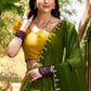 Lorenvalley Mustard Kanjivaram Silk Zari Weaving Lehenga Choli with Dupatta | Swadesiicart