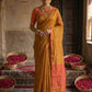 Anaita Mustard Cotton Printed Saree With Blouse