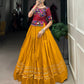 Lorenvalley Pure Cotton Mustard Plain With Gota Patti Touch Up Lehenga Choli | Swadesiicart