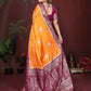 Anaita Mustard Zari Butta Work Satin Silk Saree With Blouse