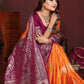 Anaita Mustard Zari Butta Work Satin Silk Saree With Blouse