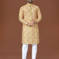 Anaita Yellow Lucknowi Silk Straight Kurta