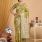 Anaita Mustard Linen Woven Work Saree With Blouse
