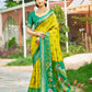Anaita Mustard Soft Silk Saree With Floral Printed Work With Blouse