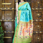 Very Much Indian Pure Silk Handloom Paithani -Dual Tone Blue Green | Swadesiicart
