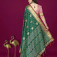 Lorenvalley Fashion Green Patola Silk Woven Design Zari Meenakari Weaving Saree - Swadesiicart