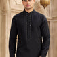 Raivat Ethnic Banarasi Art Silk Mirror Work Kurta Pajama In Black Colour | Swadesiicart