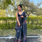 Vamsee Navy Blue Organza Saree - Swadesiicart