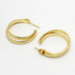 NVR Women Gold-Polished Alloy Circular-Shaped Half Hoop Earrings - Swadesiicart