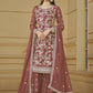 Rust Brown Embroidered Georgette Gharara Style Suit - Emponline | Swadesiicart