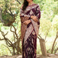 Joban Fashion Wine Banarasi Soft Pure Handloom Banarasi Silk Saree | Swadesiicart