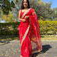 Vamsee Red Organza Saree - Swadesiicart