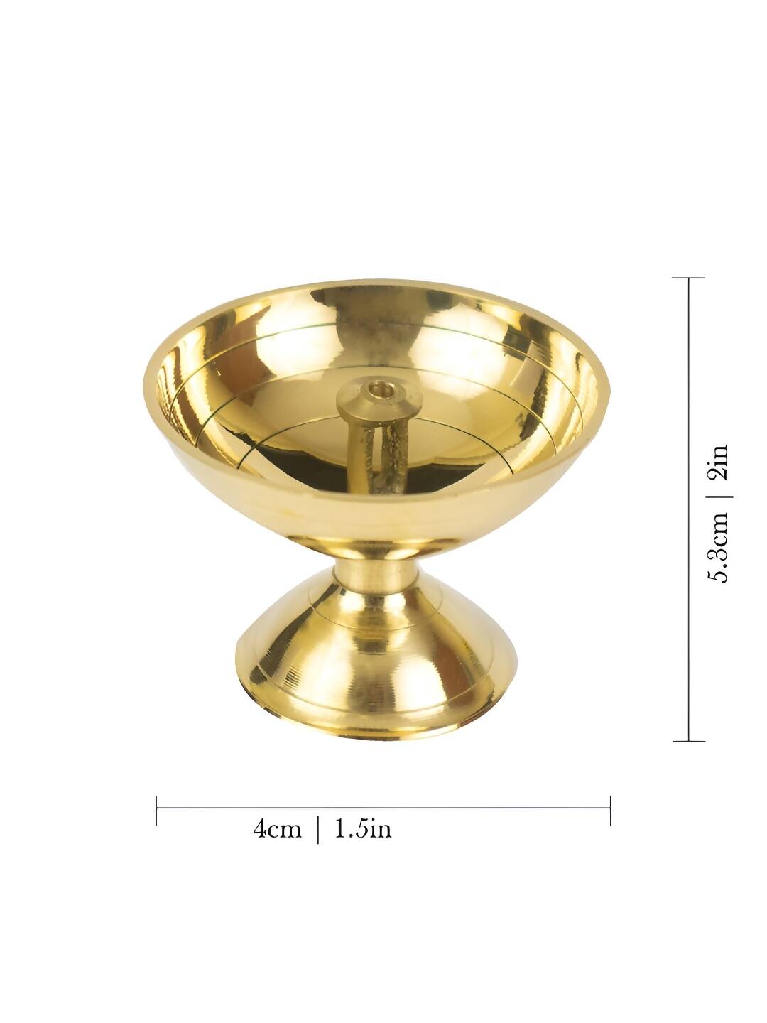 Spillbox Gold-Toned Brass Small Diya Round Pooja Essential | Swadesiicart