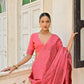 Vishnu Weaves Women's Red Handloom Raw Silk Saree with Blouse - Swadesiicart