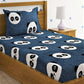 Home Sizzler Grey & White Graphic 144 TC Bedsheet with Pillow Covers - Swadesiicart