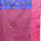 Lorenvalley Fashion Blue Cotton Woven Design Zari Meenakari Weaving Saree - Swadesiicart