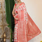 Shree Shyam Fashion Linen Cotton Red & White Saree