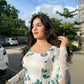 Dishitha Creation Women Floral Printed Designer Gown - Off White | Swadesiicart
