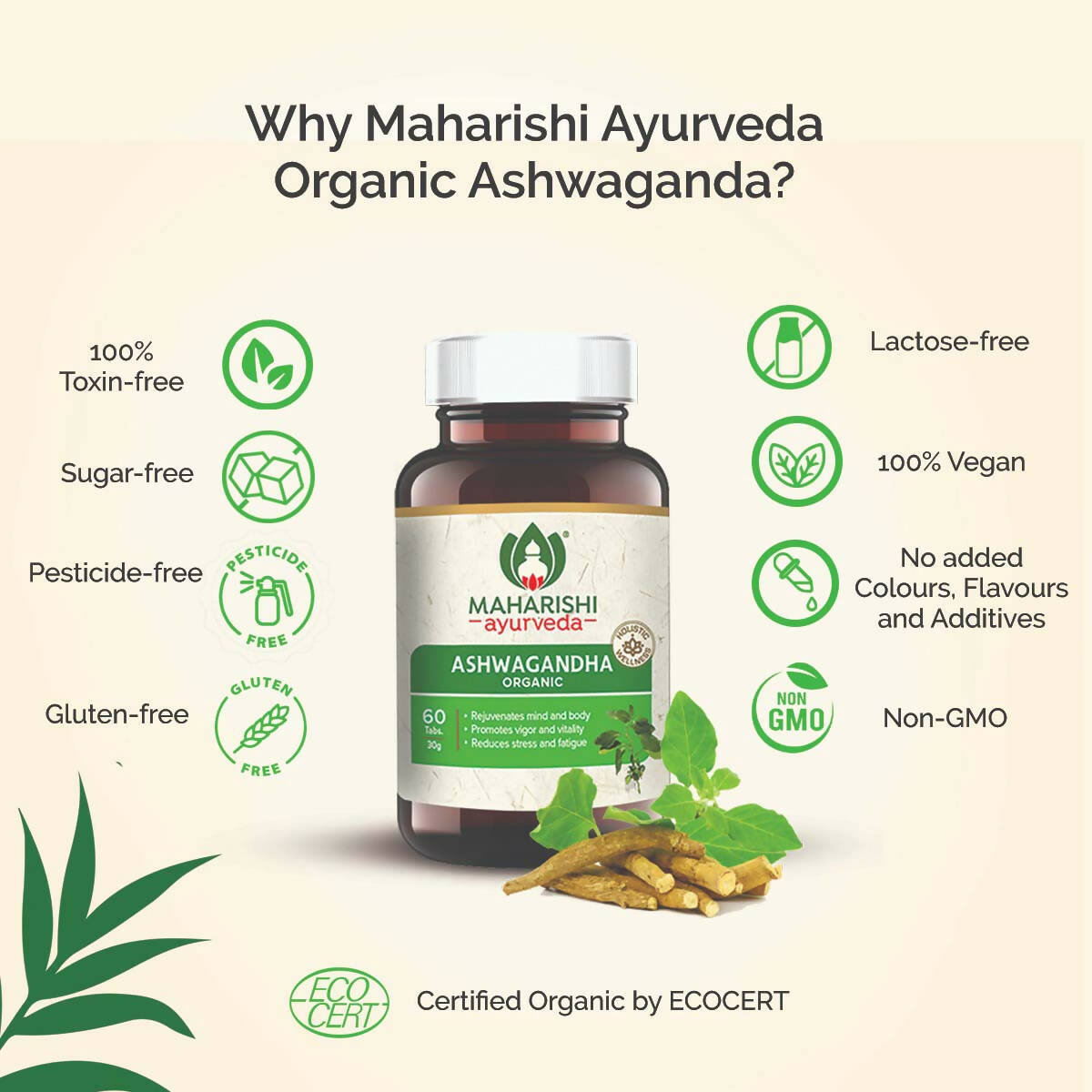 Maharishi Ayurveda Ashwagandha Organic Tablets - Swadesiicart