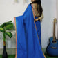 Exclusive Collection Beautiful Khadi Cotton Handloom Saree With Beautiful Zari Border - Blue - Swadesiicart