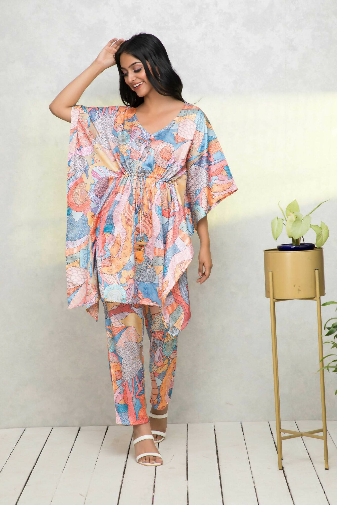Myshka Multi - Printed Women Bling & Sparkly Co-Ords - Swadesiicart