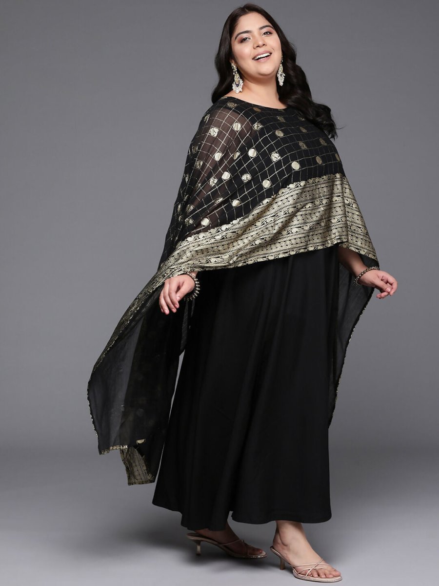 Ahalyaa Women's Traditional wear Ethnic Dress - Black | Swadesiicart