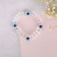 NVR Men & Women Evil Eyetransparent Beaded Elasticated Bracelet - Swadesiicart