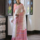 Vishnu Weaves Women's Peach Muga Cotton Saree with Blouse - Swadesiicart